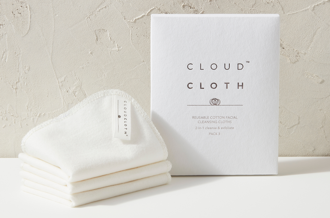 CloudCloth Organic Cotton Reusable Facial Cloths (3pck)