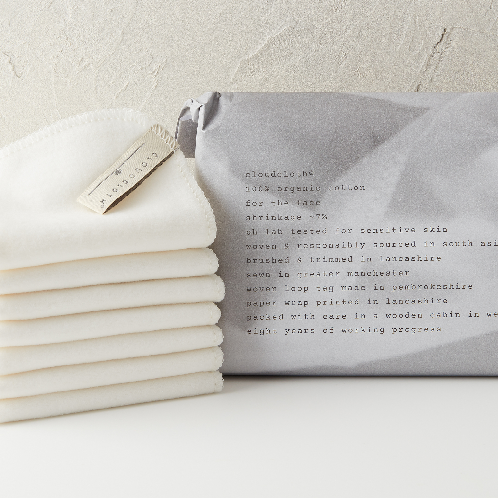 Organic Cotton Reusable Face Cloth - CloudCloth® | Paper Wrapped - You choose the quantity from 7-14 CloudCloths - Gentle Skincare for All Skin Types